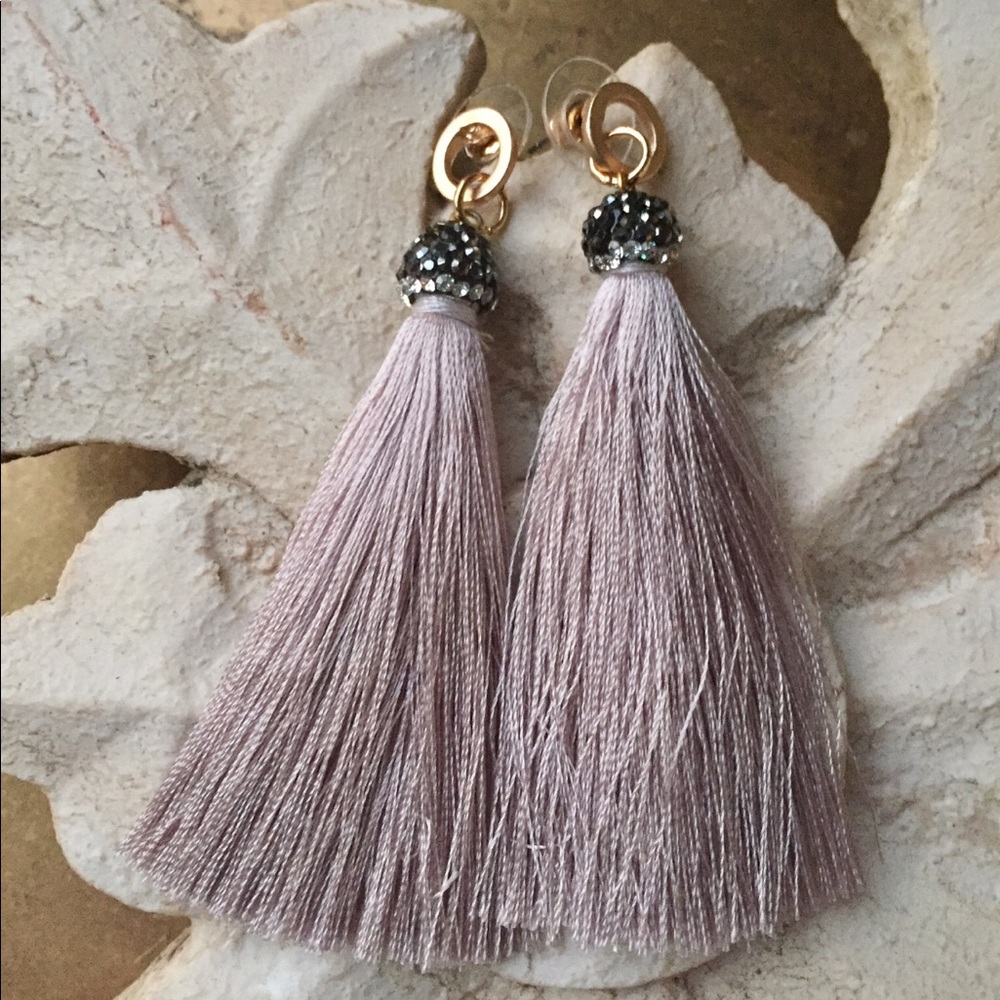 Tassel earrings with Glitter tassel cap